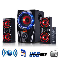 Befree Sound 2.1 Channel Surround Sound Bluetooth Speaker System in Red