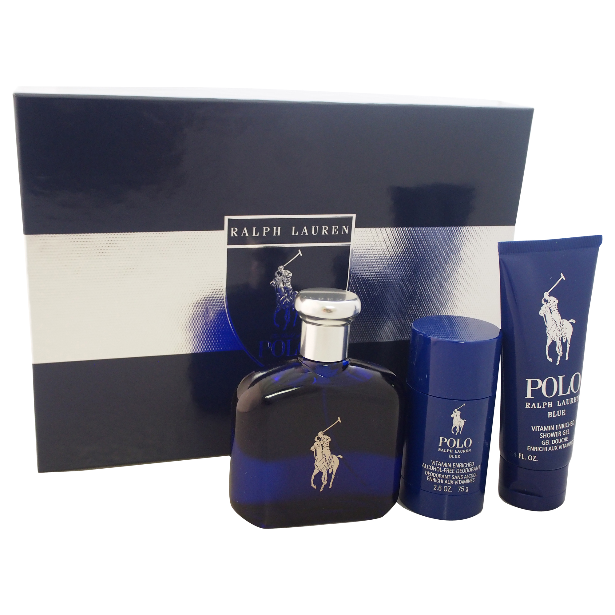 Polo Blue by Ralph Lauren for Men - 3 Pc Gift Set 4.2oz EDT Spray, 3