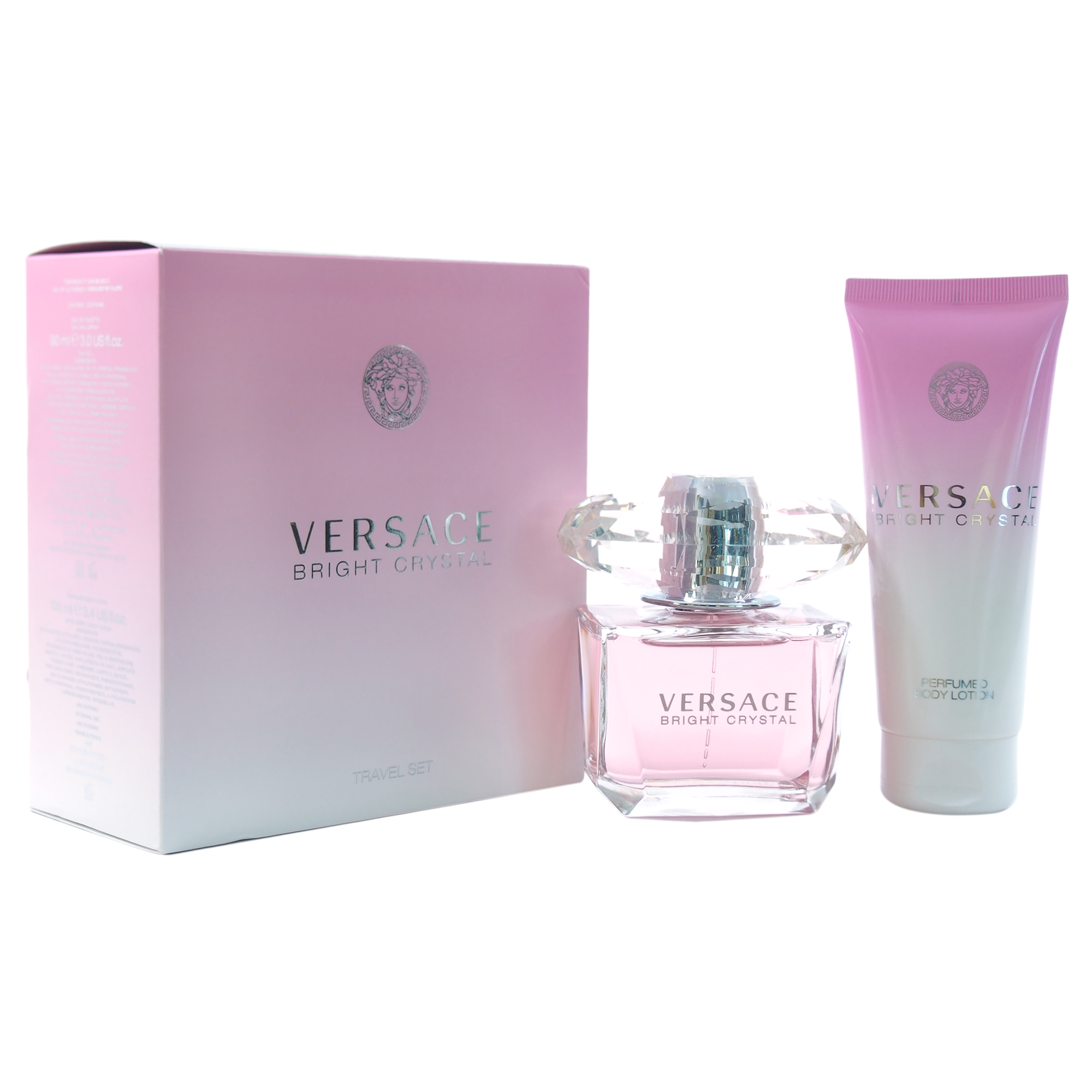 Versace Bright Crystal by  for Women - 2 Pc Gift Set 3oz EDT Spray, 3.4oz Perfumed Body Lotion