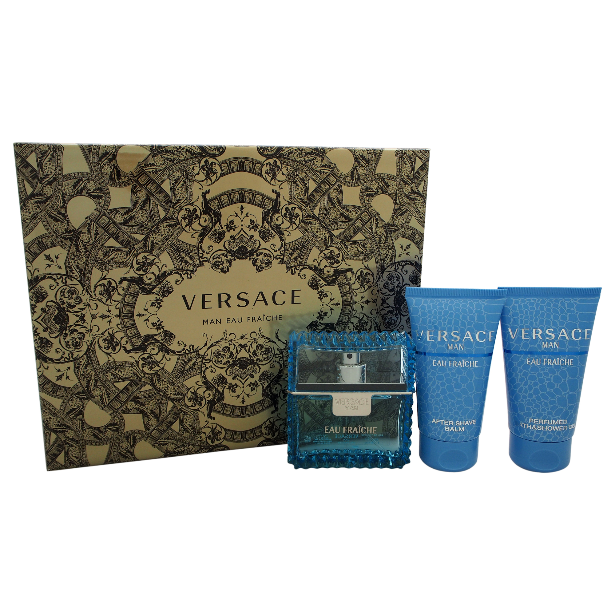 Versace Man Eau Fraiche by  for Men - 3 Pc Gift Set 1.7oz EDT Spray, 1.7oz Bath & Shower Gel, 1.7oz After Shave Balm