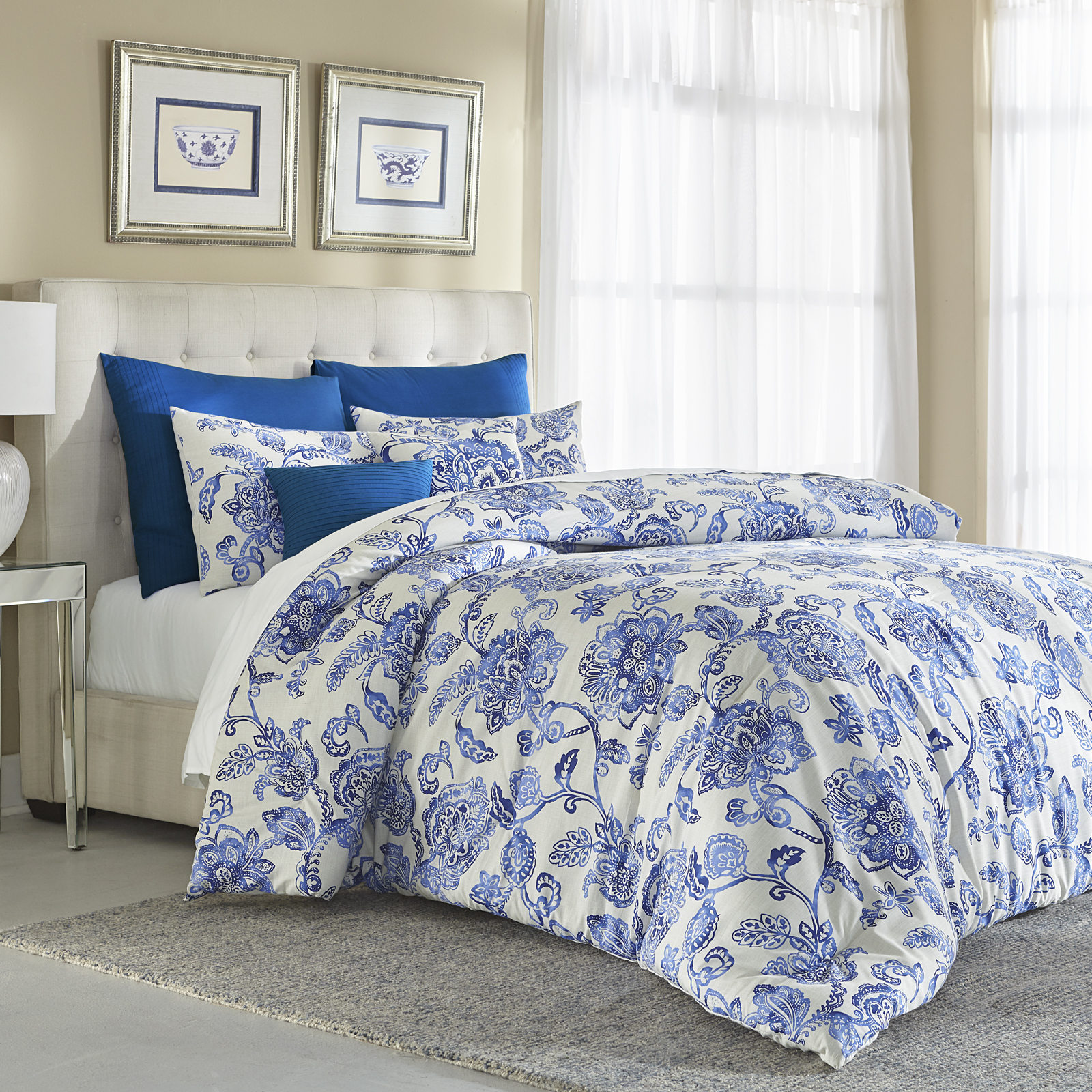 Cannon 7 Piece Comforter Set &#8211; Floral Blue