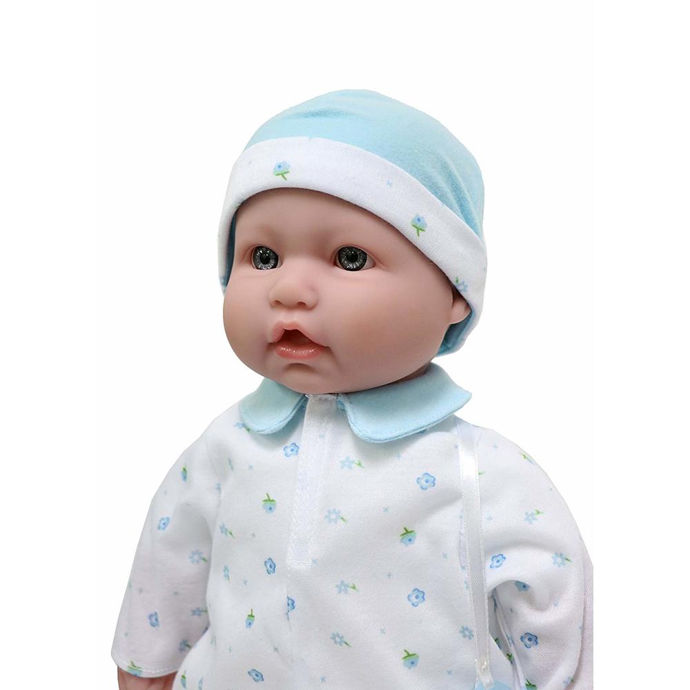 JC Toys La Baby Soft Body Baby Doll 16" in Blue baby outfit w/Pacifier