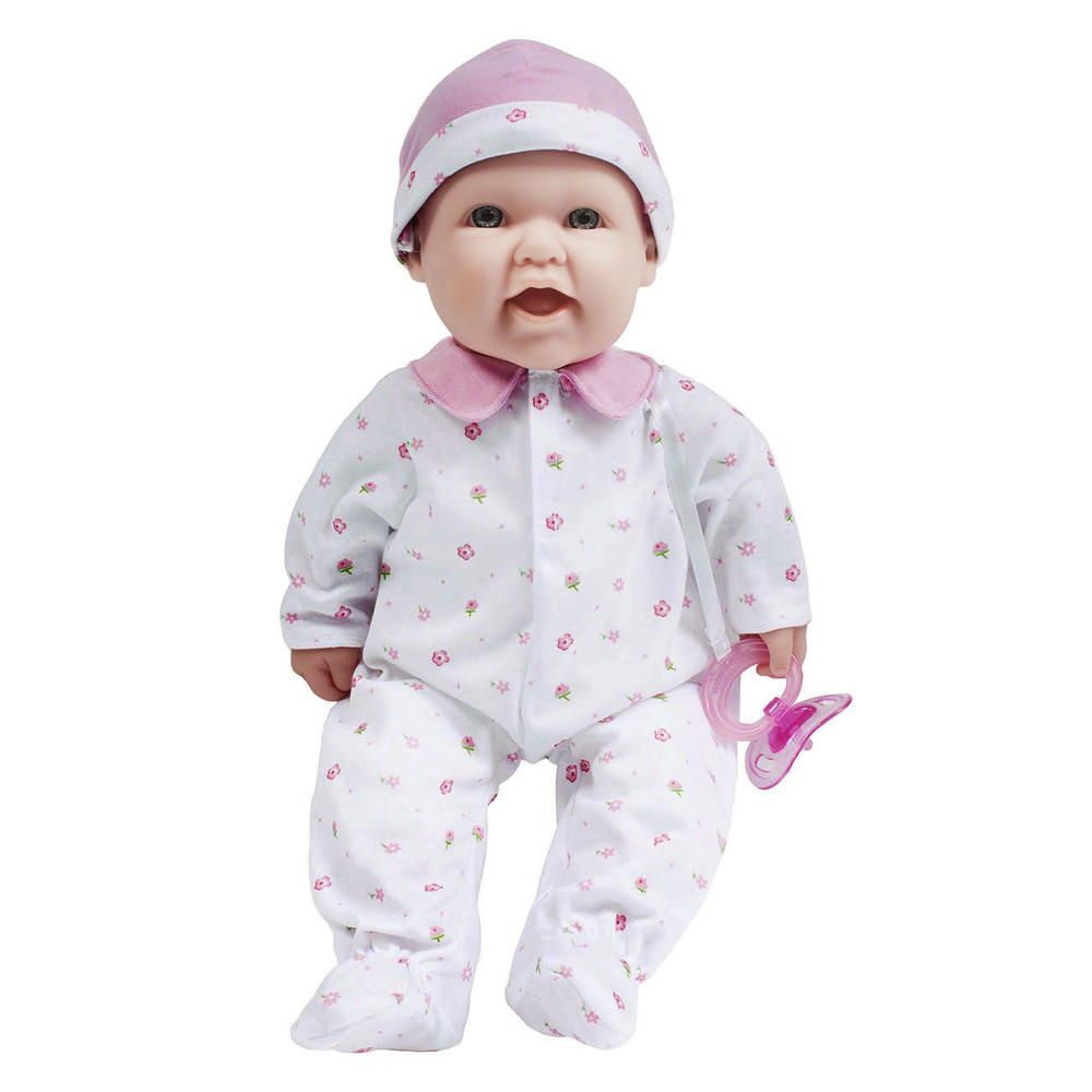 JC Toys La Baby Soft Body Baby Doll 16" in Pink baby outfit w/Pacifier