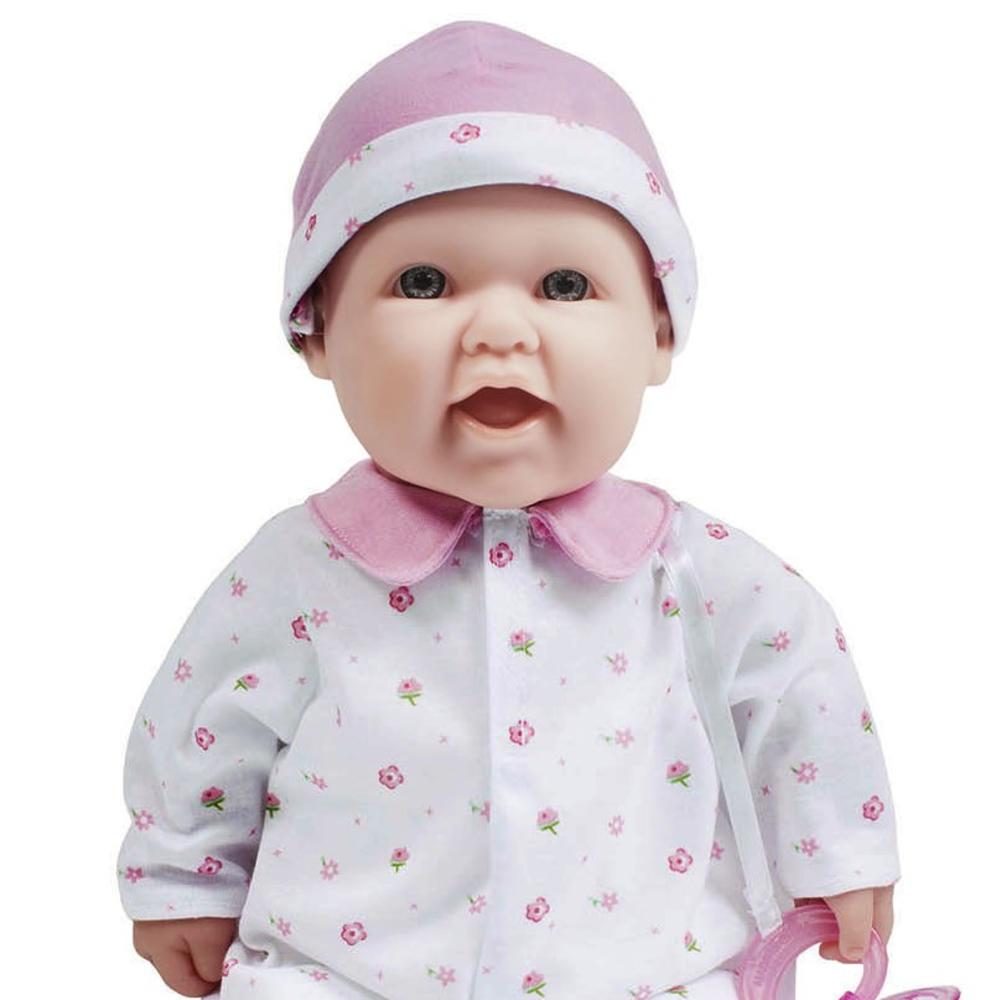 JC Toys La Baby Soft Body Baby Doll 16" in Pink baby outfit w/Pacifier