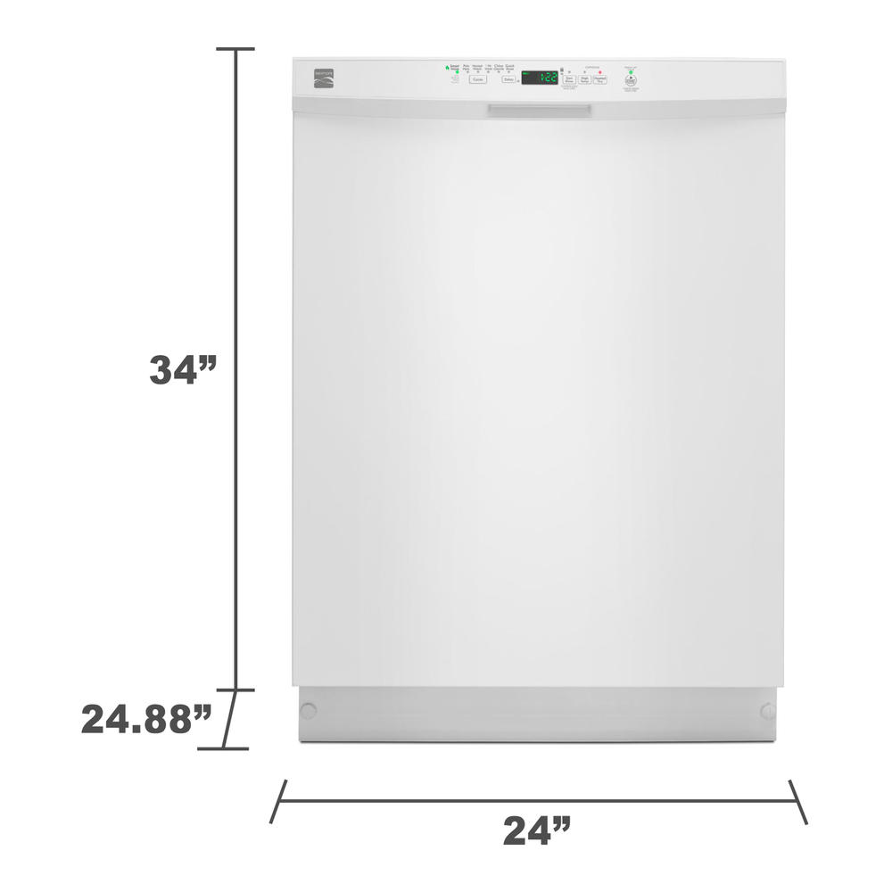 Kenmore 13222 Dishwasher with Steel Tub/Power Wave Spray Arm - White Exterior with Stainless Steel Tub at 50 dBa