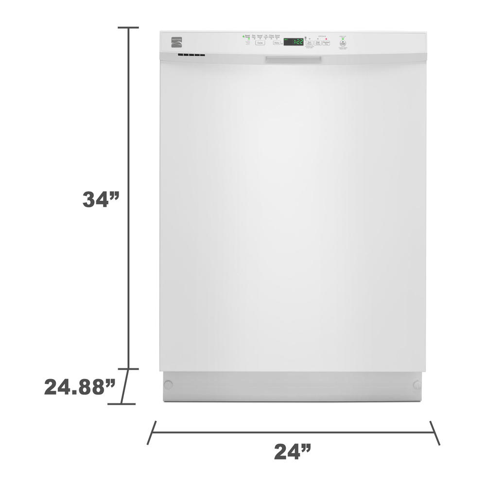 Kenmore 13092  24" Built-In Dishwasher w/ PowerWave Spray Arm - White