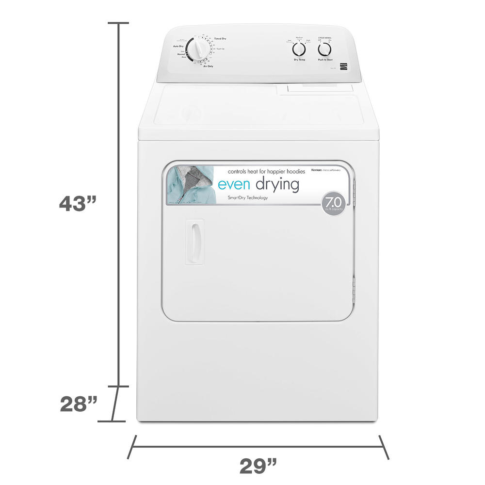 Kenmore 62332 7.0 cu. ft. Electric Dryer w/ Wrinkle Guard - White
