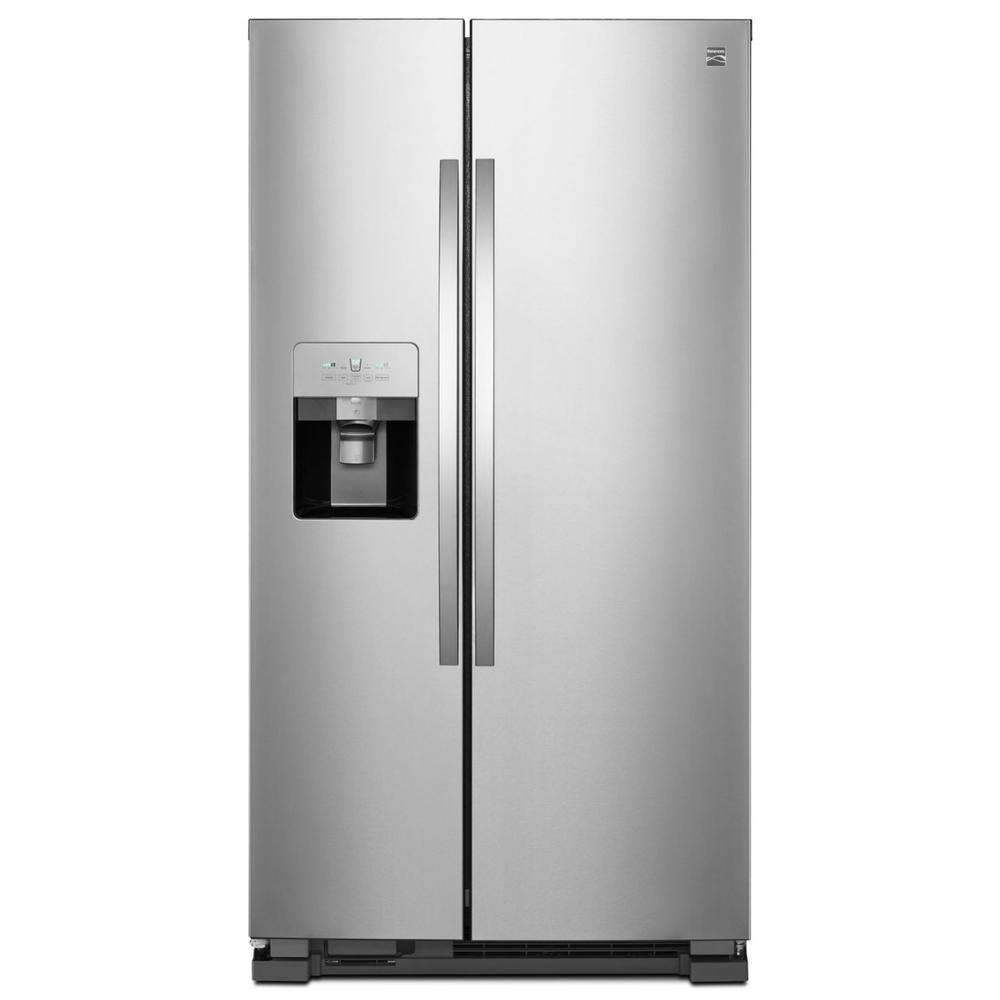 Kenmore 51115 25 cu. ft. Side-by-Side Fingerprint Resistant Refrigerator with Ice & Water Dispenser - Stainless Steel