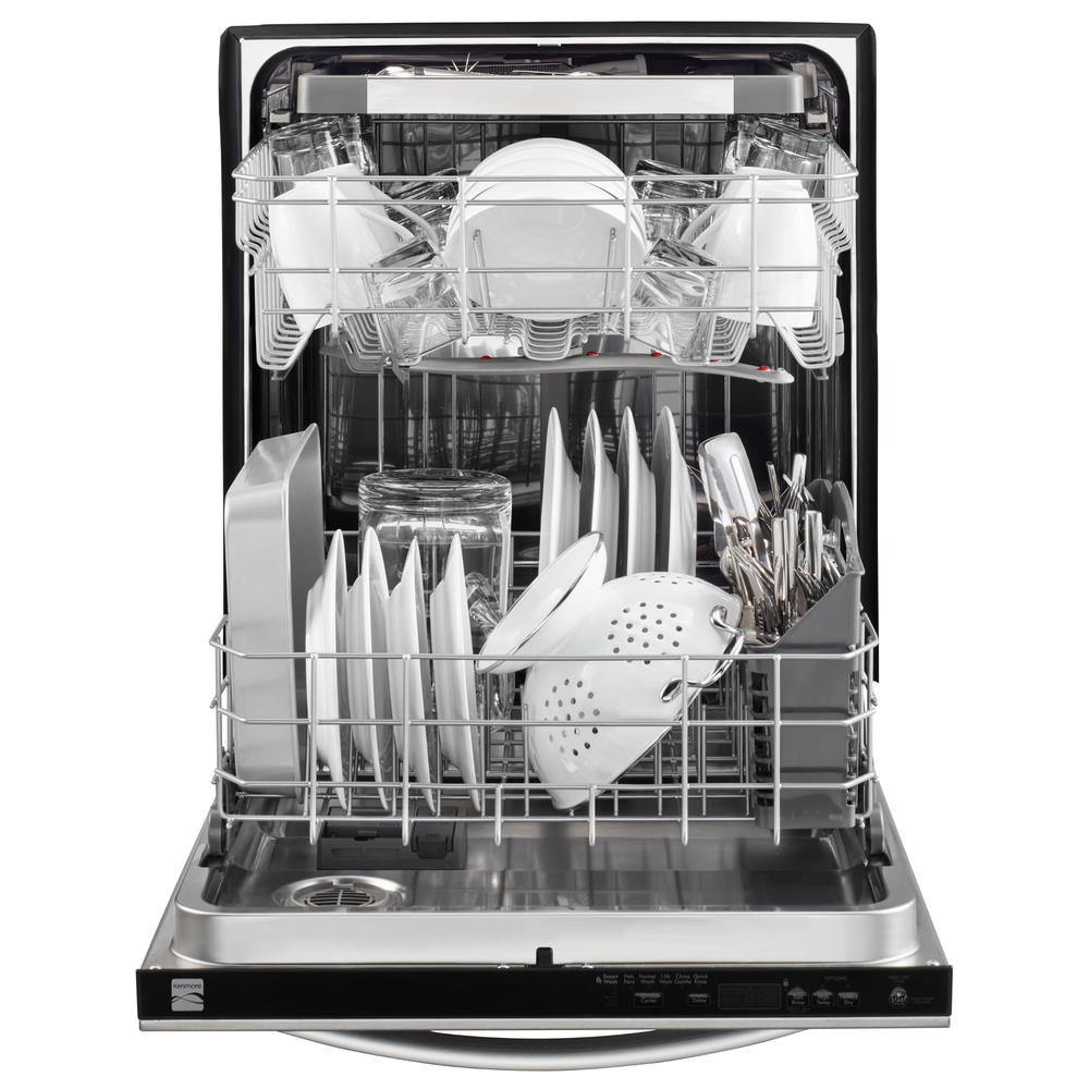 Kenmore 14573 24" Dishwasher with Third Rack and PowerWave Spray Arm - Stainless Steel