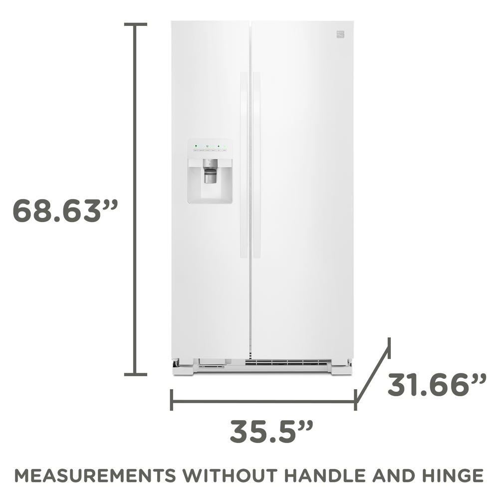 Kenmore 50042  25 cu. ft. Side-by-Side Refrigerator with Ice & Water Dispenser - White