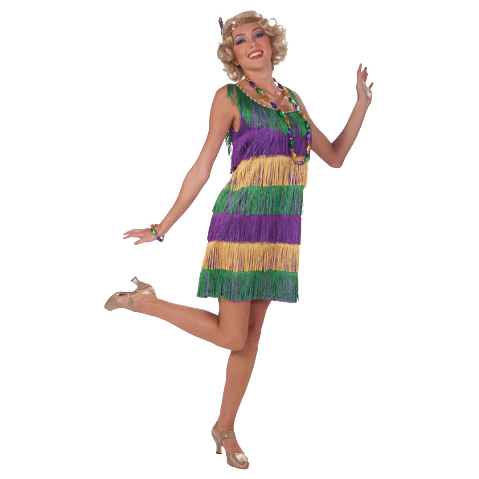 Women&#8217;s Mardi Gras Flapper Costume Size: One Size Fits Most