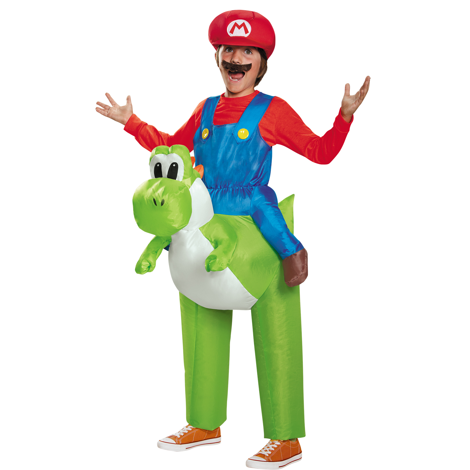Boy&#8217;s 7-10 Mario Riding Yoshi Costume Size: One Size Fits Most