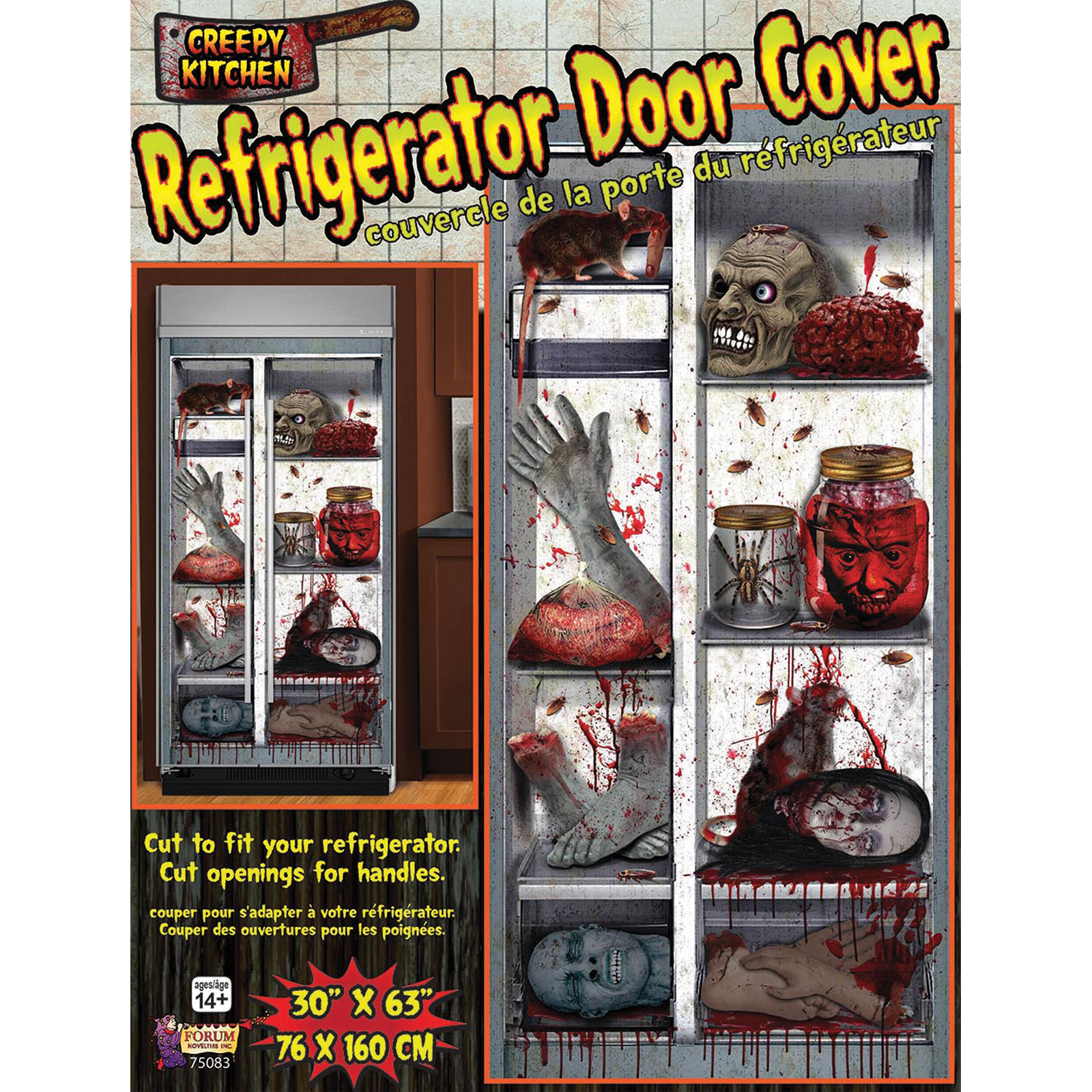 30 X 60 Creepy Refrigerator Halloween Door Decorations
