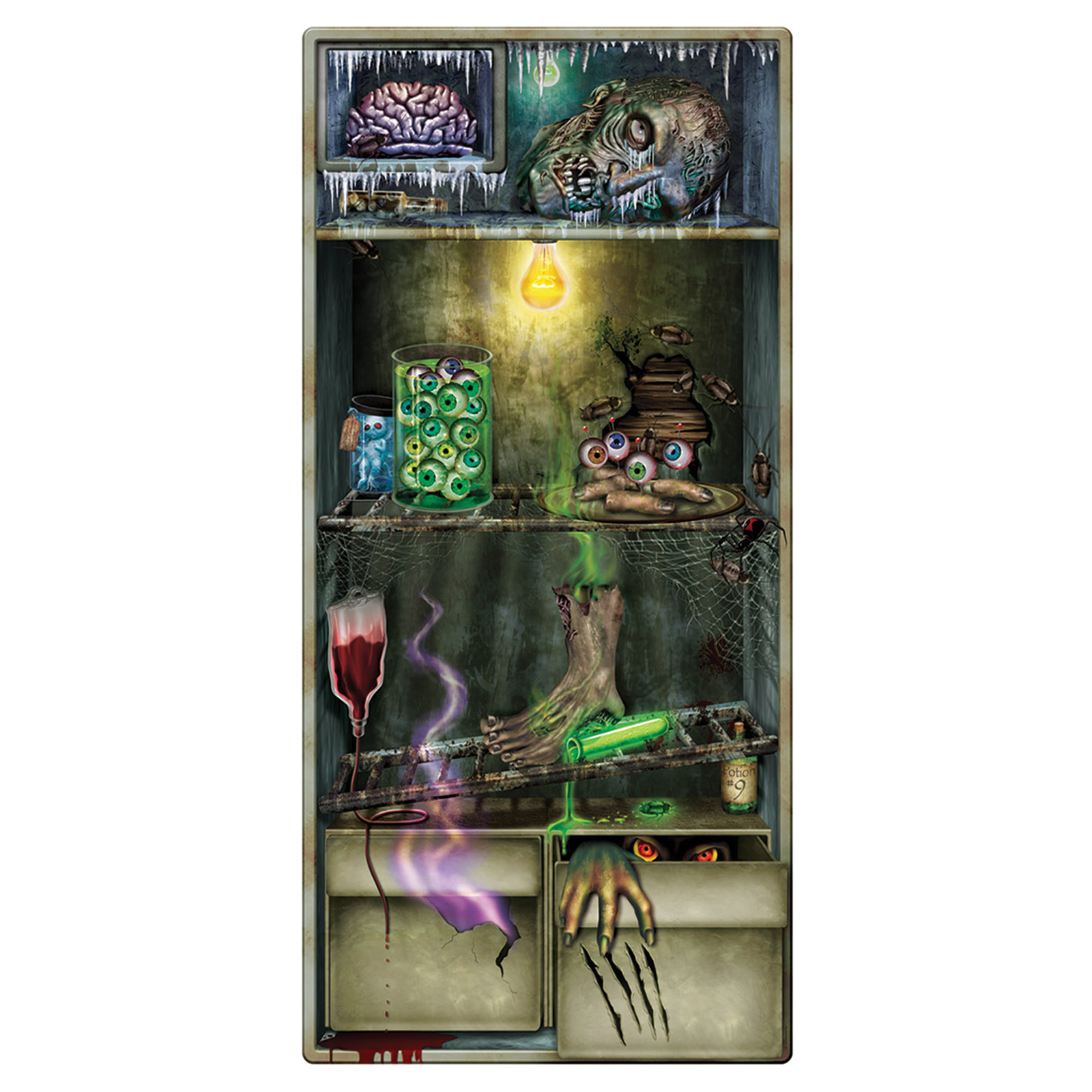 30 X 60 Severed Body Parts Refrigerator Cover Halloween Door