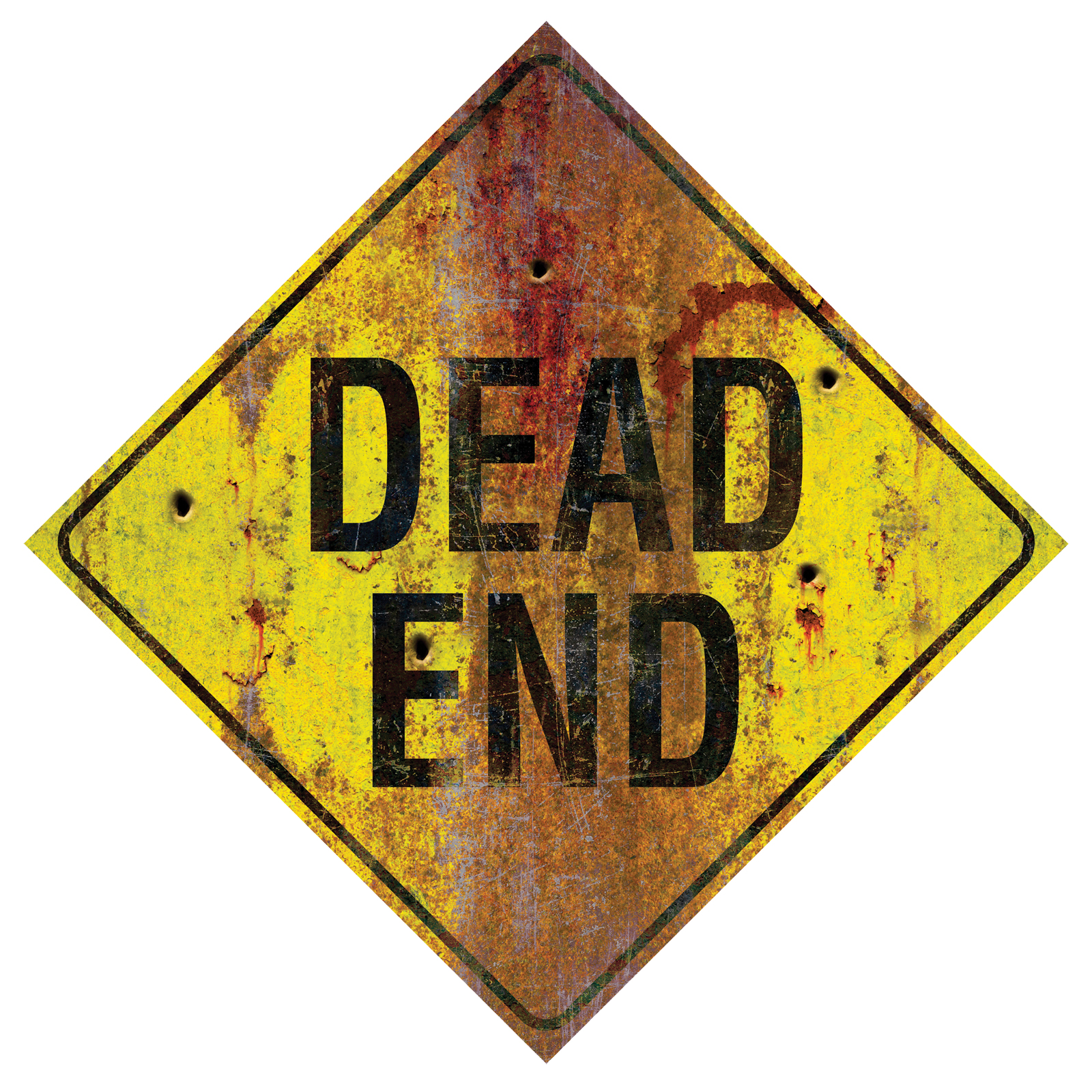 16.9" Dead End Metal Sign Halloween Decorations