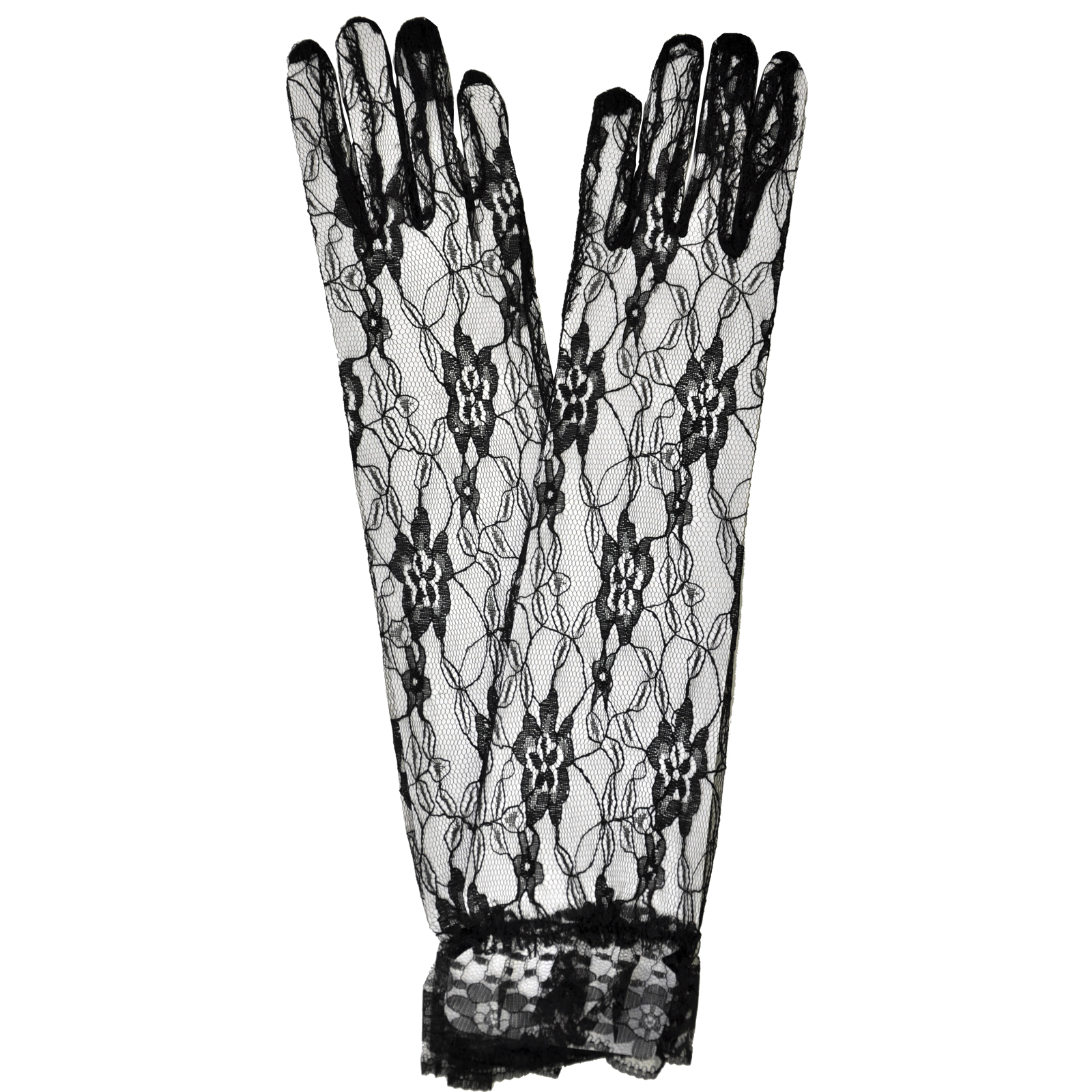Gloves Black Lace Elbow Costume Accessory