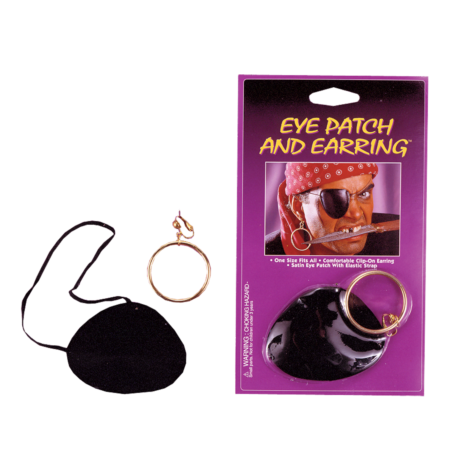 Eye Patch Satin with Earring Costume Accessory Eye Patch Satin with Earring Costume Accessory