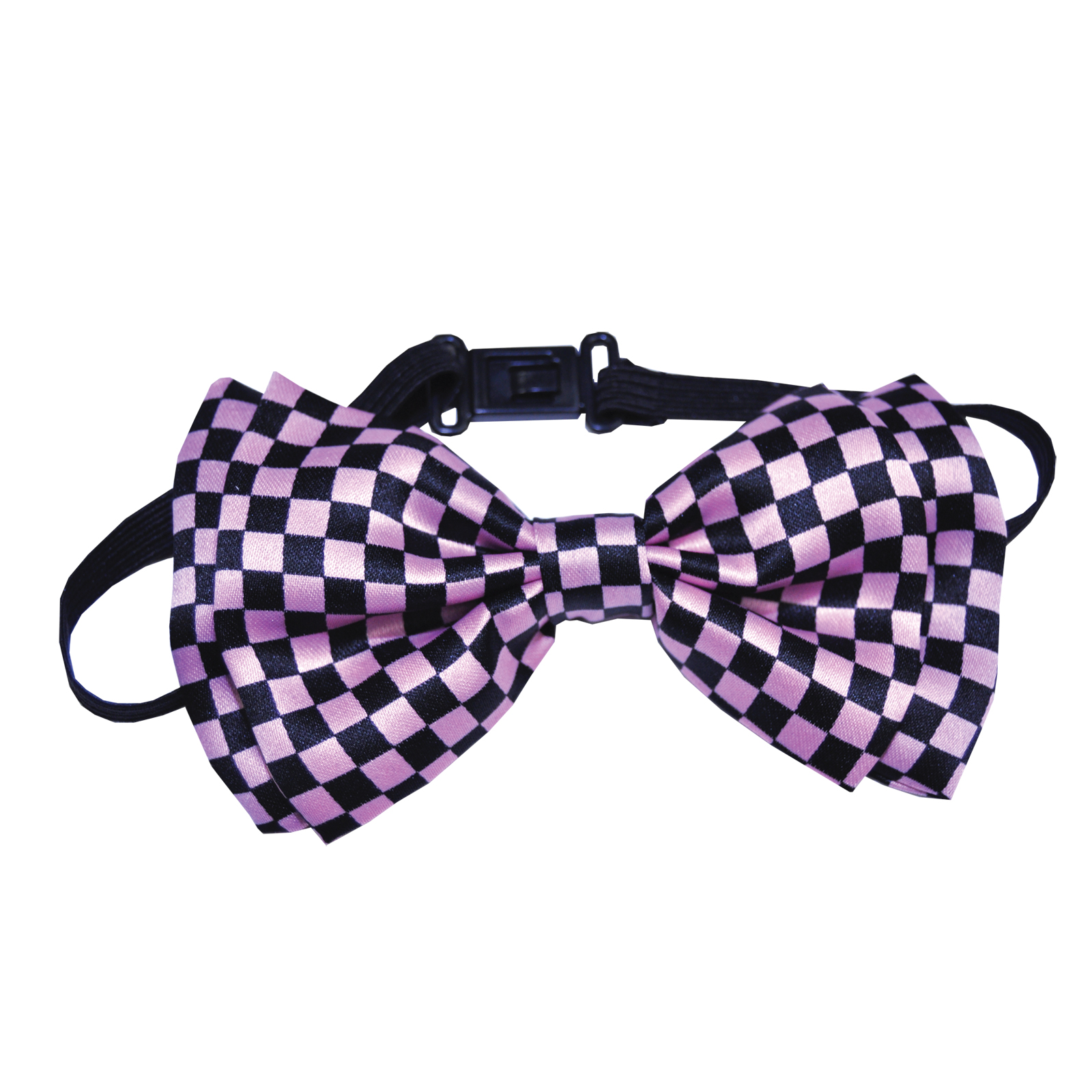 Bow Tie Pink/Black Check Costume Accessory