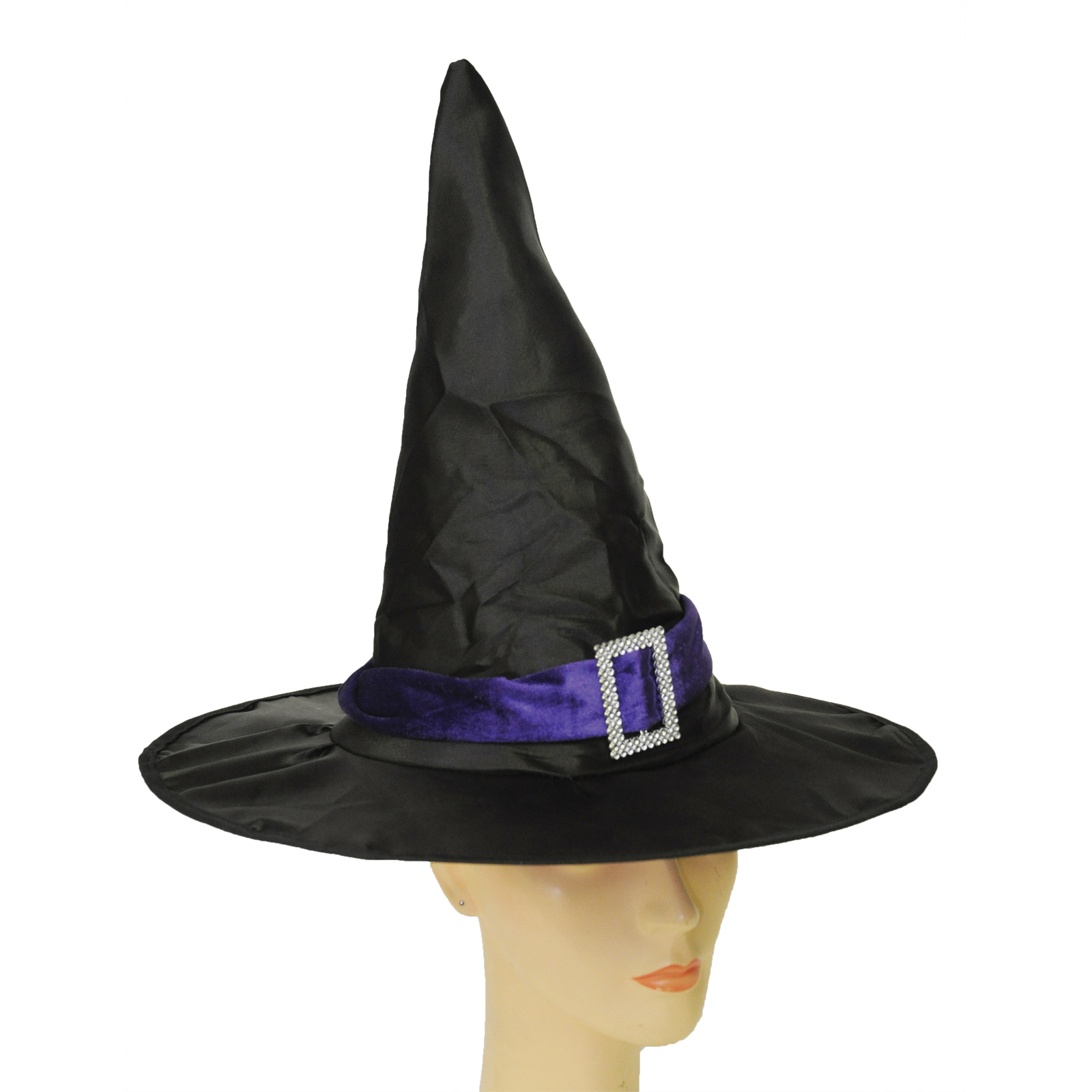 Elegant Witch Hat Black Purple Costume Accessory