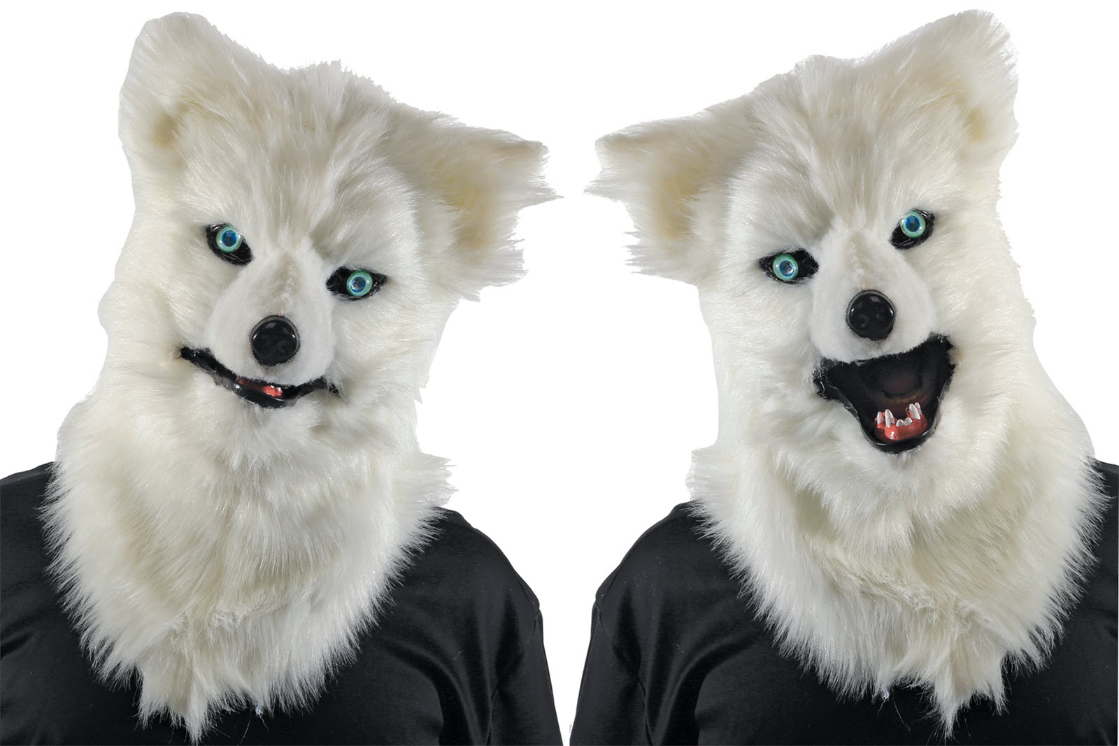 Morris Costumes Animated Animal White Wolf Mask
