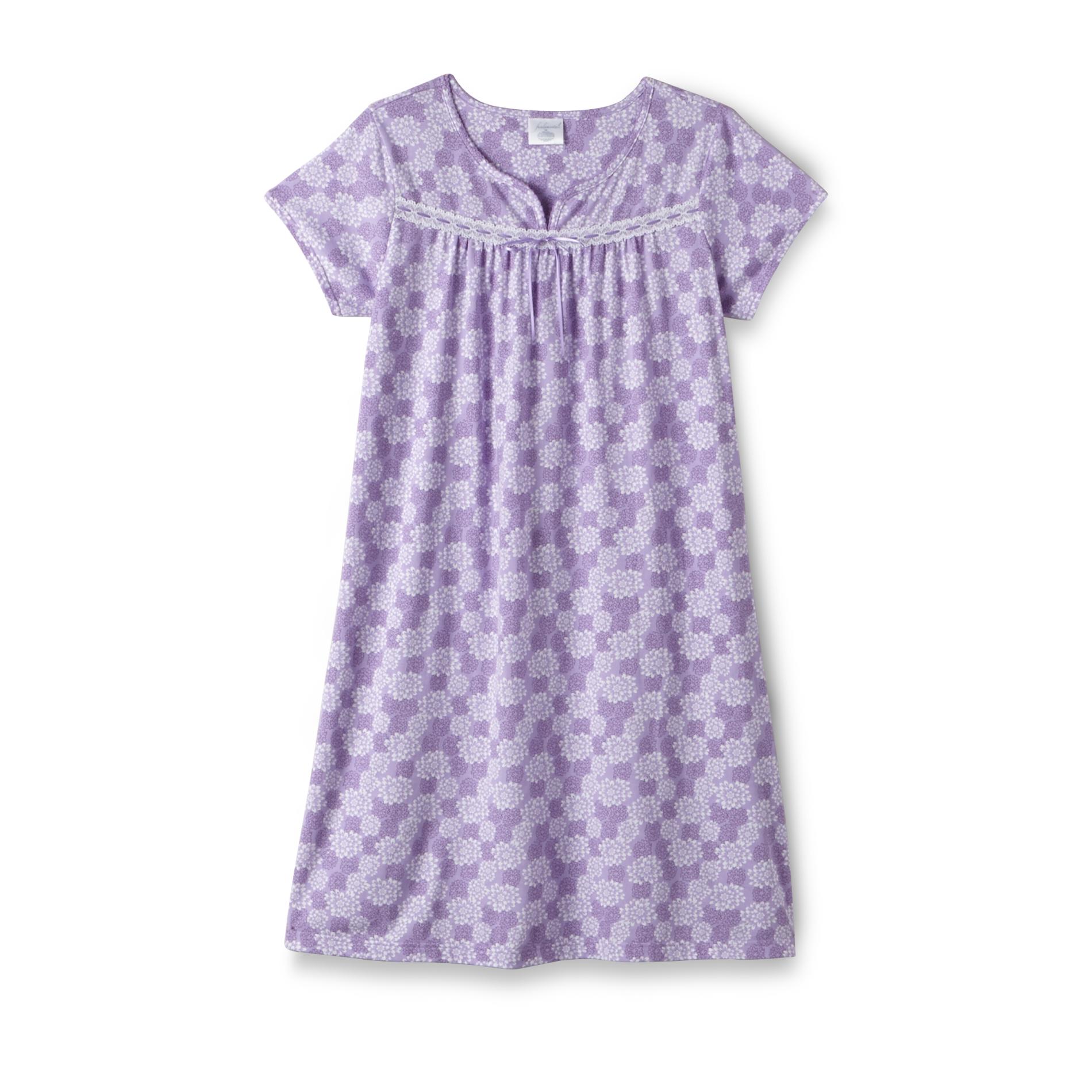 Fundamentals Women's Plus Knit Nightgown - Floral | Shop Your Way ...