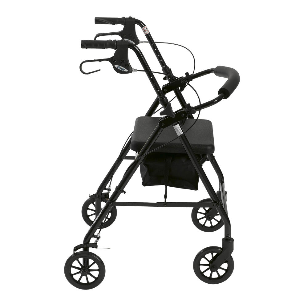 Drive Medical Rollator Walker with Fold Up and Removable Back Support and Padded Seat