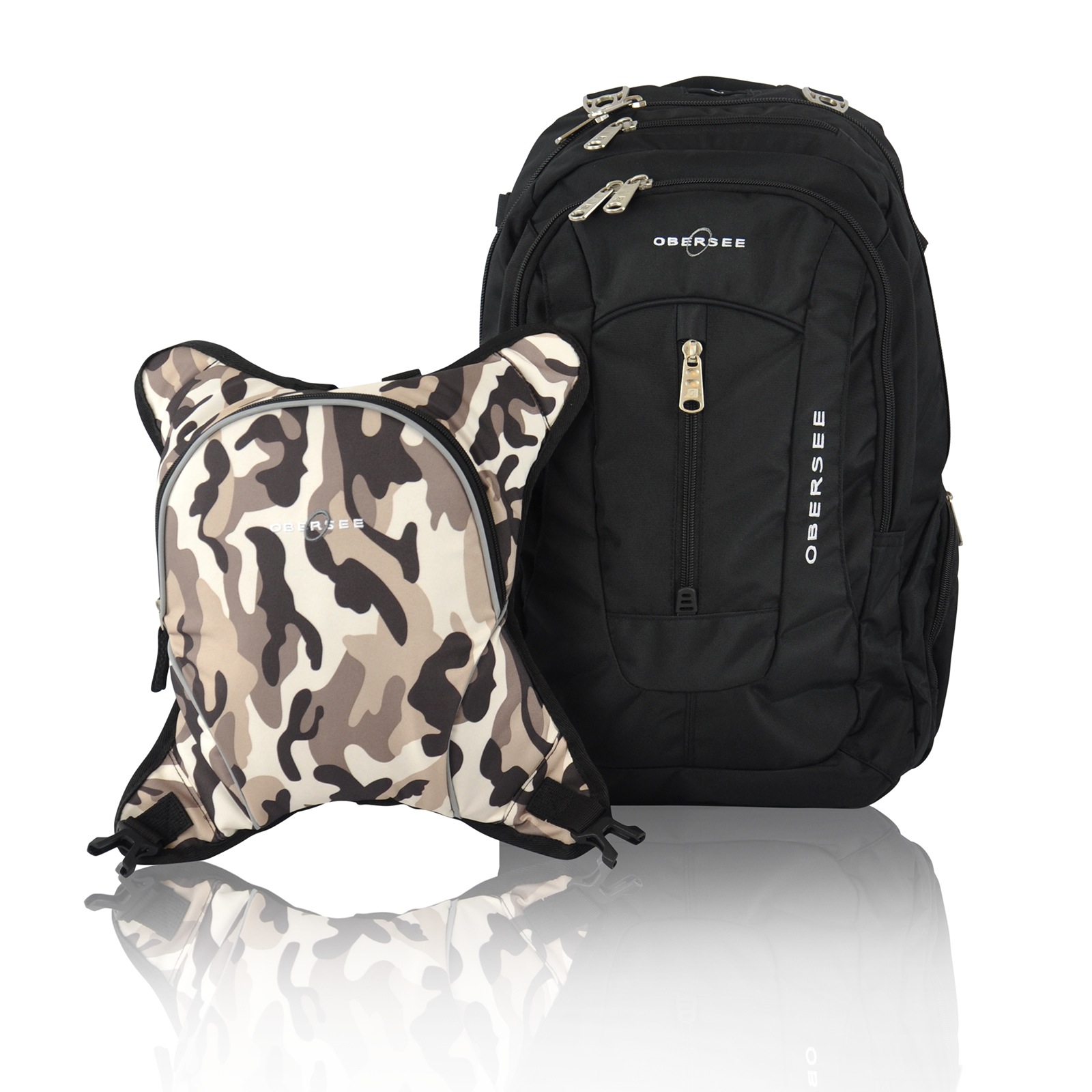 Obersee Bern Diaper Bag Backpack with Detachable Cooler, Black/Camo, Multi-Colored Obersee Bern Diaper Bag Backpack with Detachable Cooler, Black/Camo, Multi-Colored