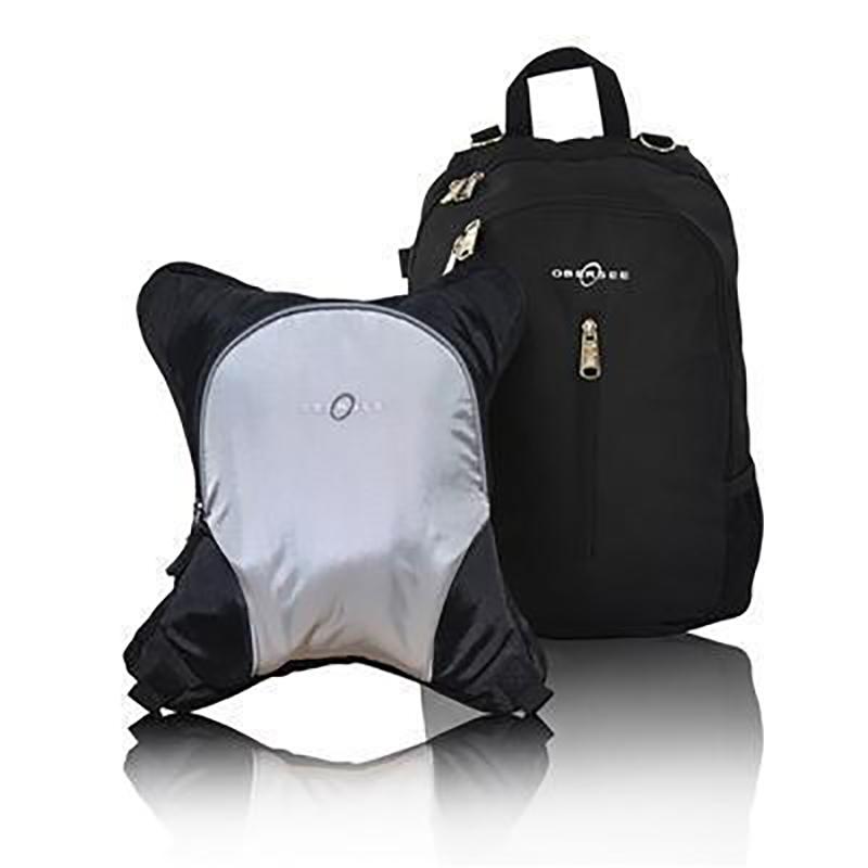 Obersee  Rio Diaper Backpack with Detachable Bottle Cooler- Black/Silver Grey