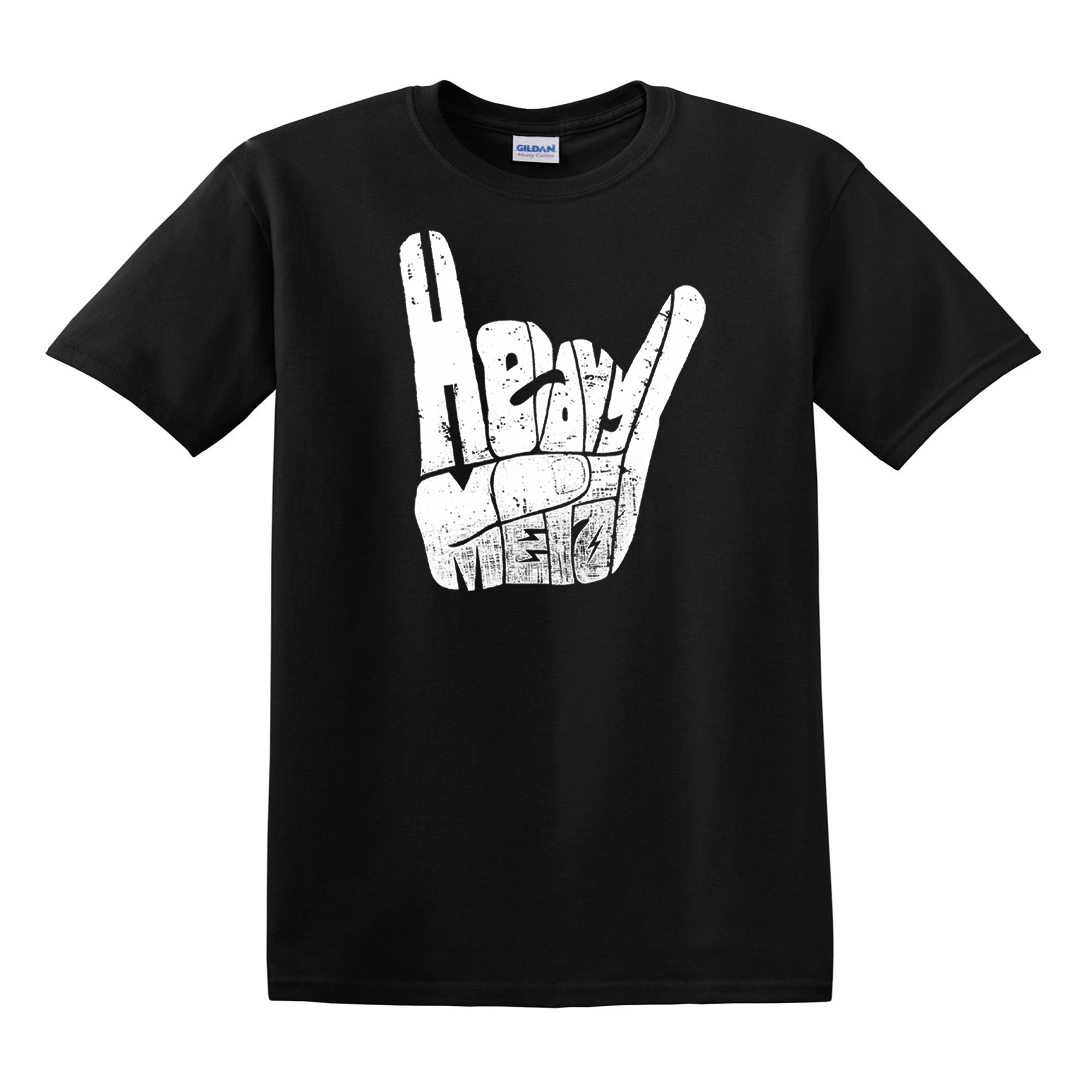 Los Angeles Pop Art Men's Big and Tall Word Art T-Shirt - Heavy Metal Fingers