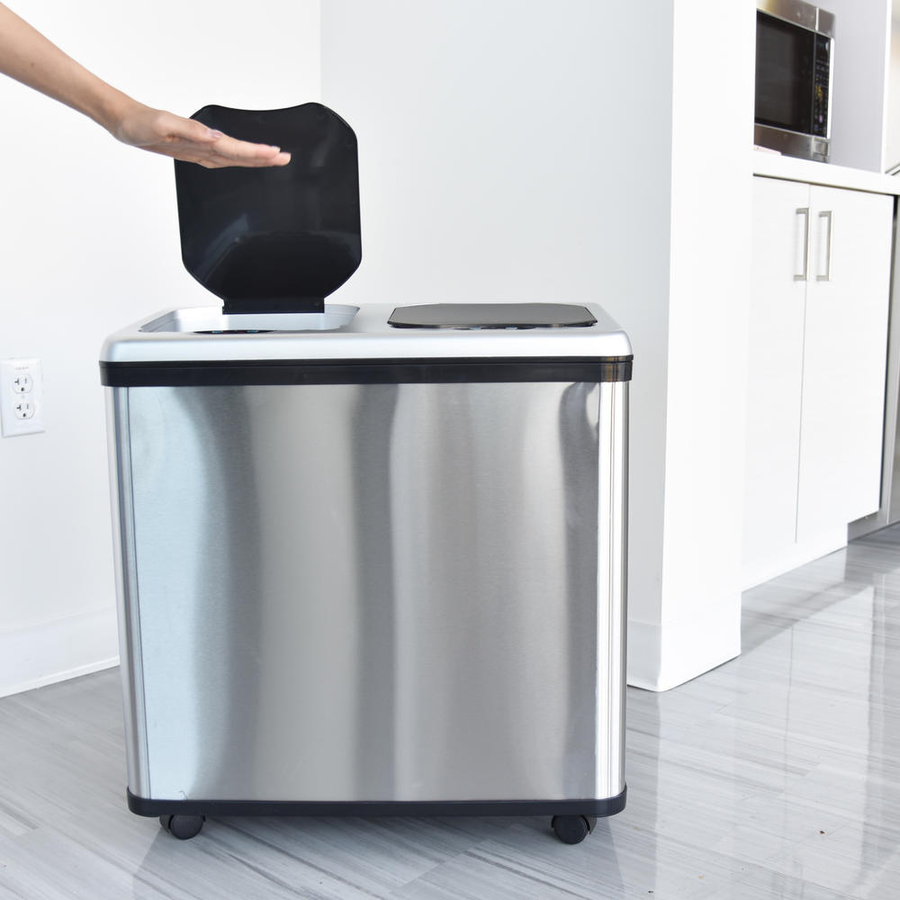 ITOUCHLESS 16 Gallon Stainless Steel Automatic Sensor