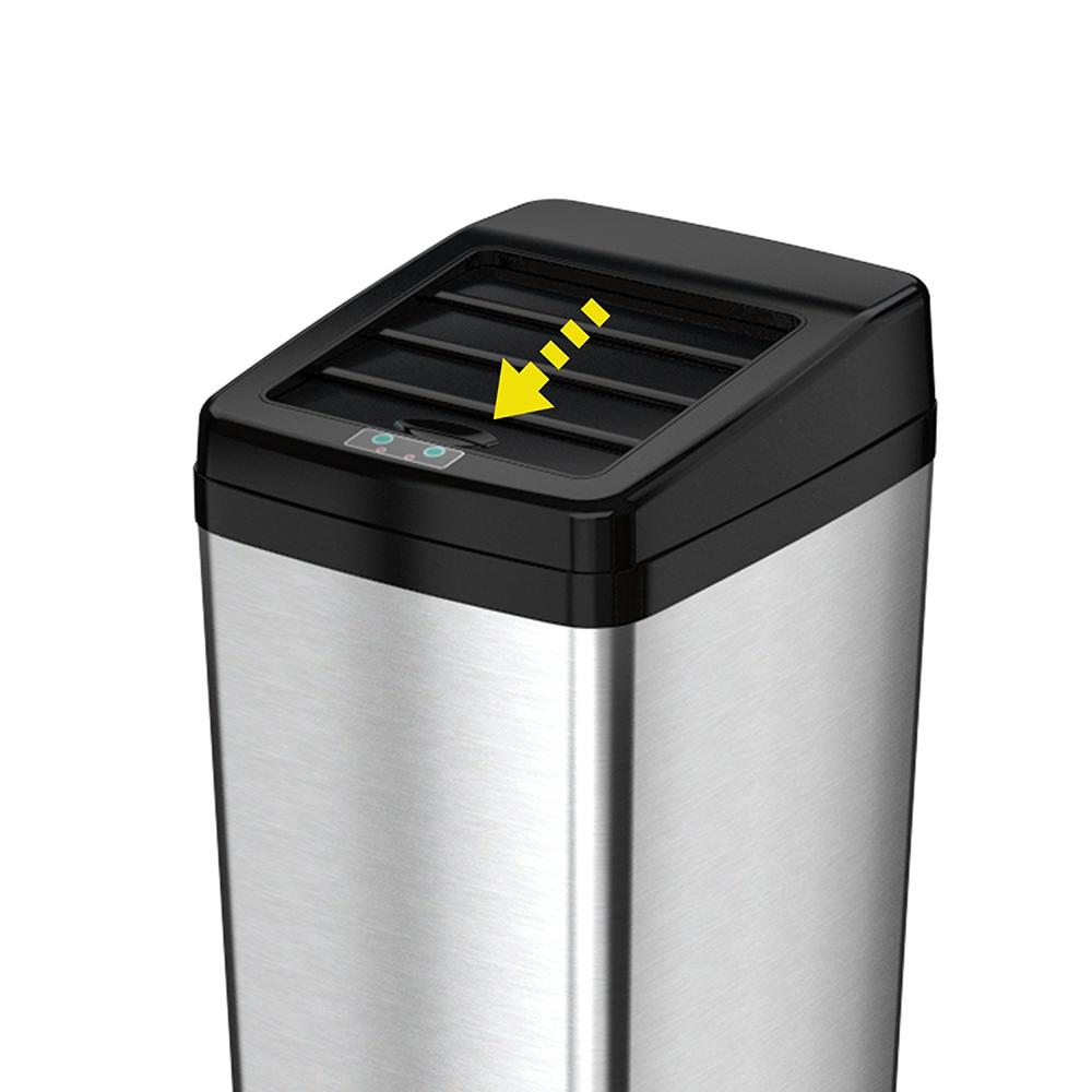 ITOUCHLESS  14 Gallon Stainless Steel Automatic Touchless Trash Can with Space Saving Lid