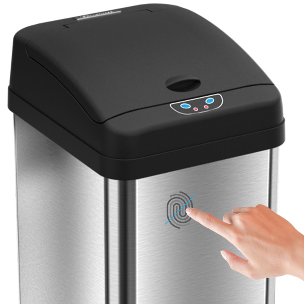 ITOUCHLESS  13 Gallon Extra-Wide  Stainless Steel Automatic Sensor Touchless Trash Can