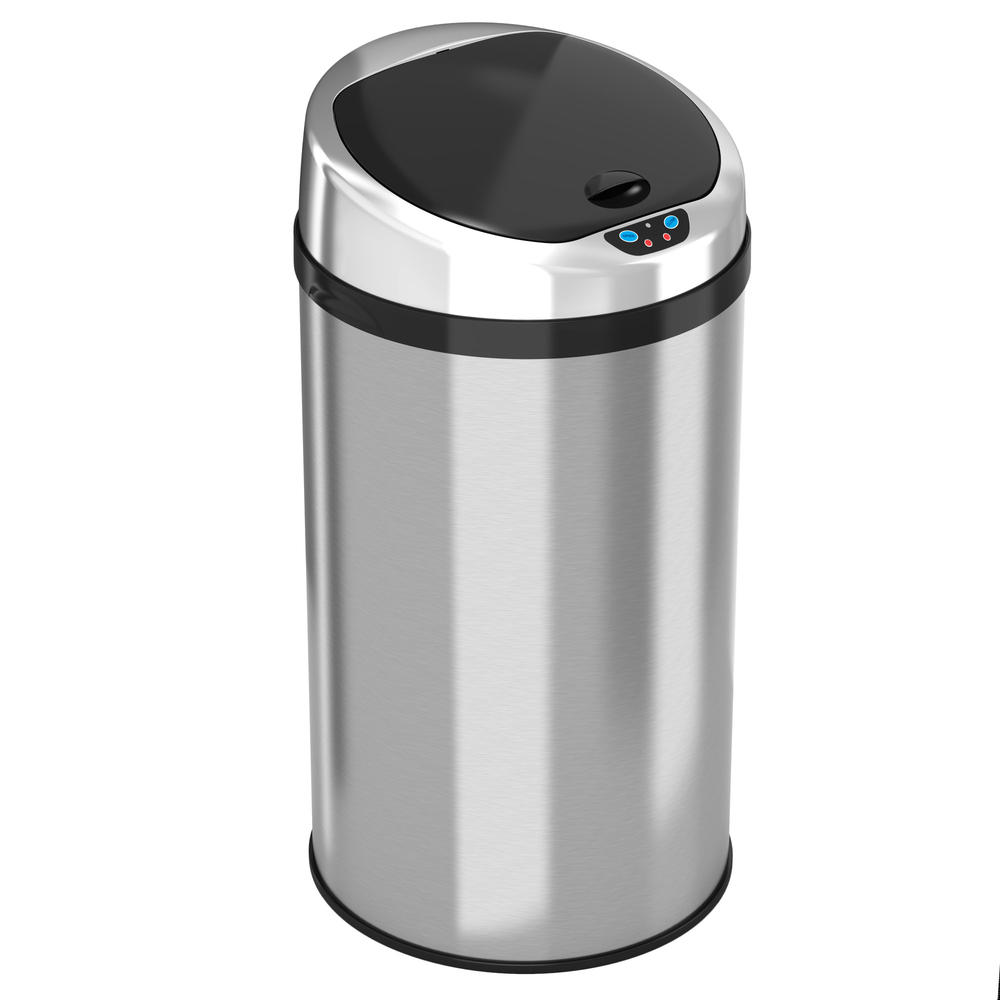 ITOUCHLESS  8 Gallon Round Stainless Steel Automatic Sensor Touchless Trash Can