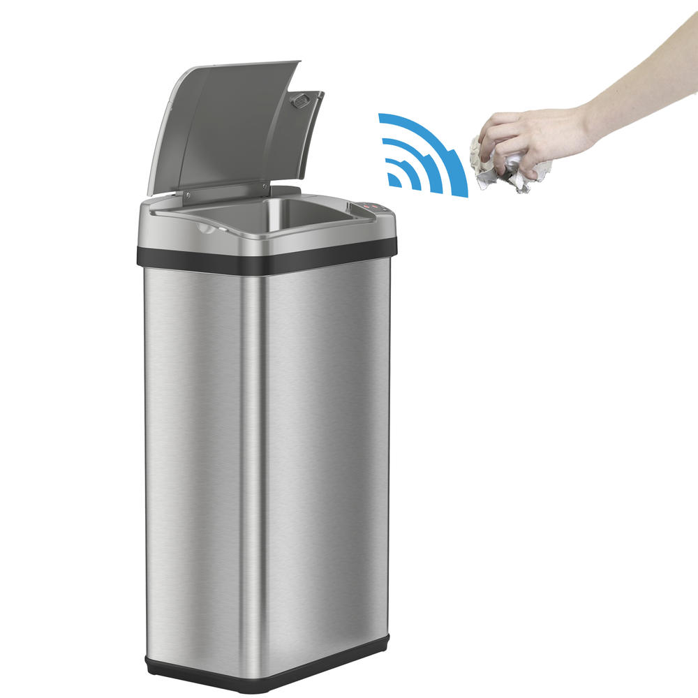 ITOUCHLESS  Multifunction Sensor Trash Can, Stainless Steel Silver, 4 Gallon, 8.25-Inch Opening