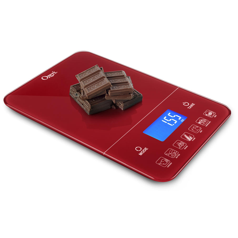 Ozeri Touch III 22 lbs (10 kg) Digital Kitchen Scale with Calorie Counter, Tempered Glass