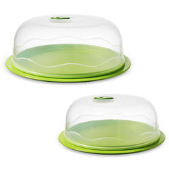 Ozeri INSTAVAC Ready-Serve Domed Food Storage Container BPA-Free 4-Piece Nesting Set with Vacuum Seal