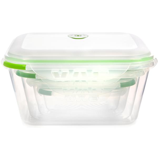 Ozeri Ozeri INSTAVAC Green Earth Food Storage Container Set - BPA-Fee 8 Piece Nesting Set with Vacuum Seal and Locking Lids