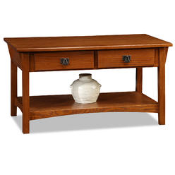 Leick Furniture Mission Two Drawer Coffee Table - Russet Finish