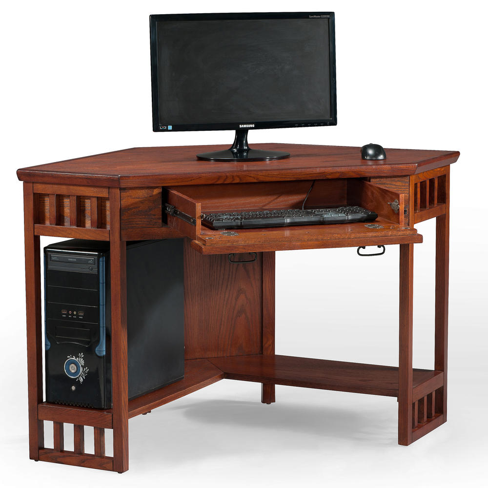 Leick Mission Oak Corner Computer/Writing Desk