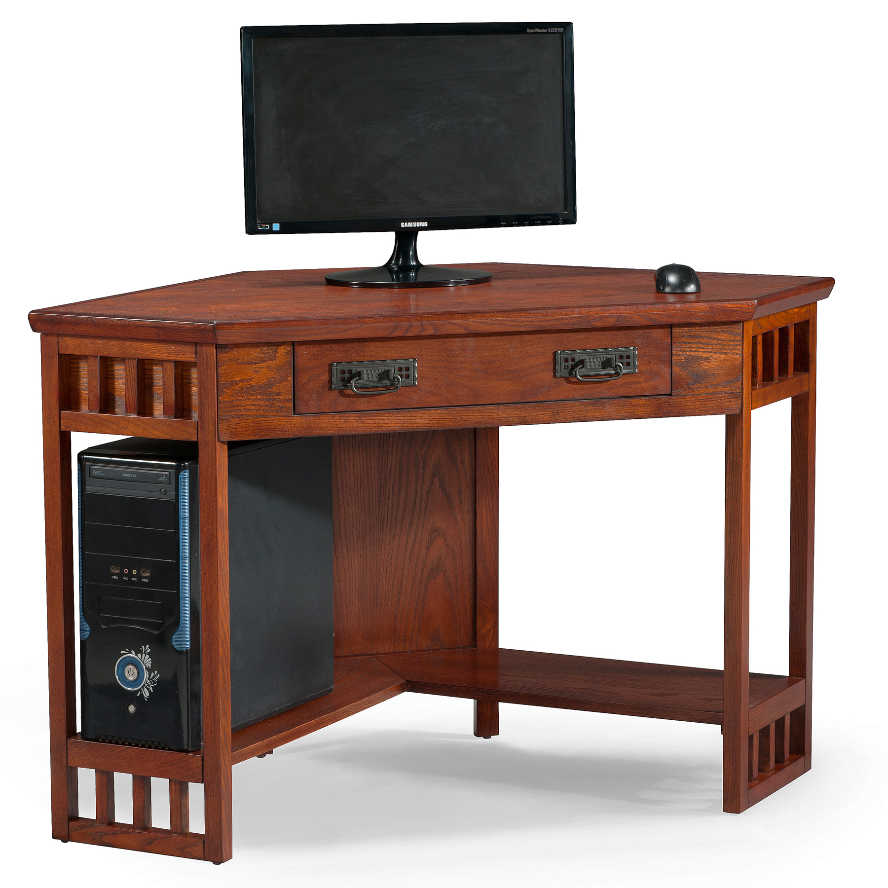 Leick Mission Oak Corner Computer/Writing Desk, Brown Leick Mission Oak Corner Computer/Writing Desk, Brown