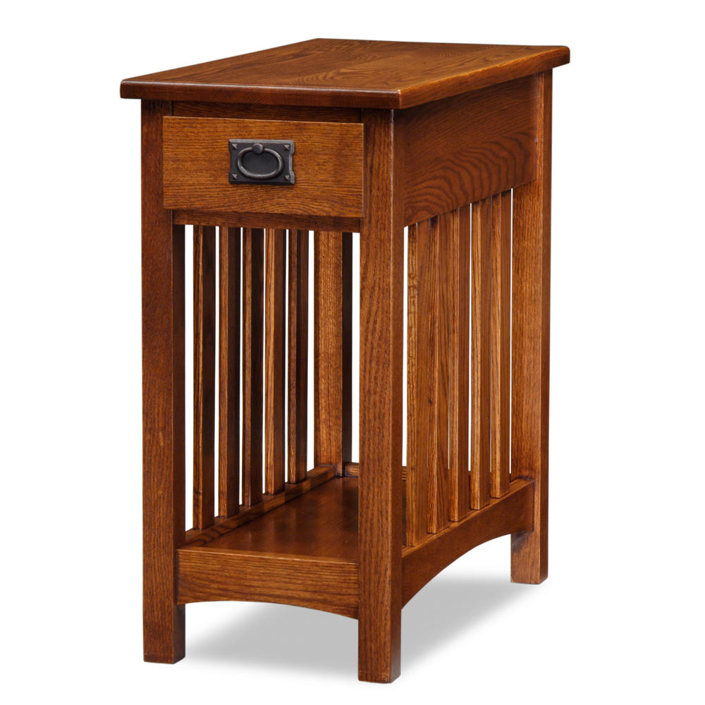 Leick 8202 Mission End Table with Shelf - Medium Oak