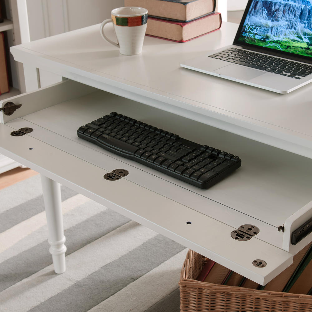 Leick 85410 Cottage White Turned leg Laptop Desk with Center Drawer