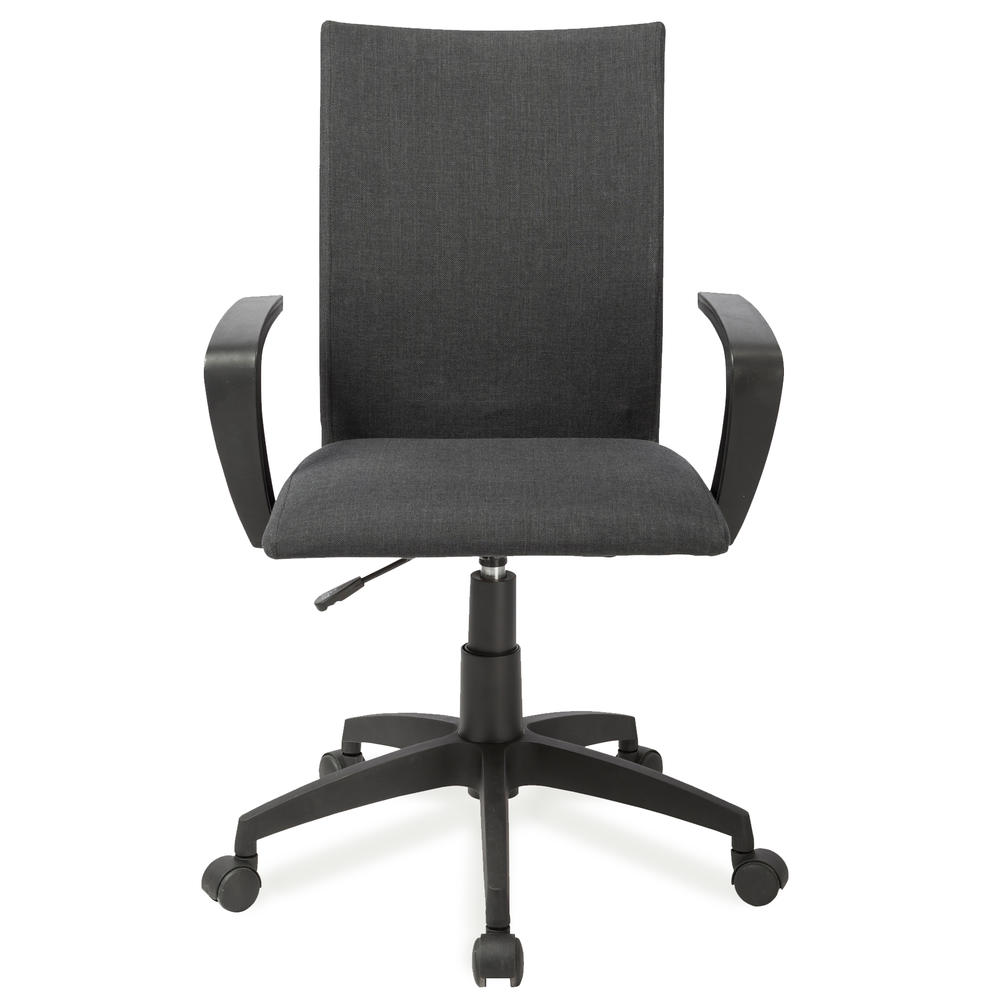 Leick Black Linen Apostrophe Office Chair with Black Caster Base