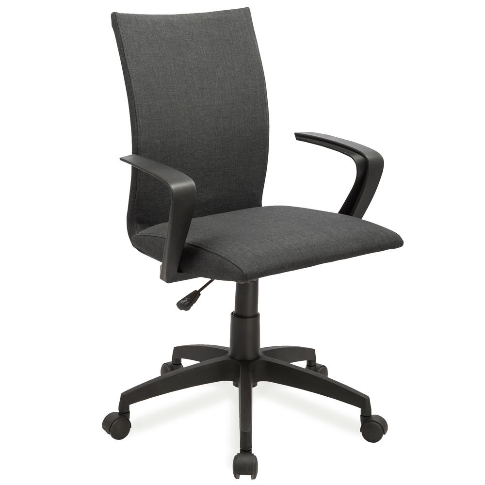 Leick Black Linen Apostrophe Office Chair with Black Caster Base