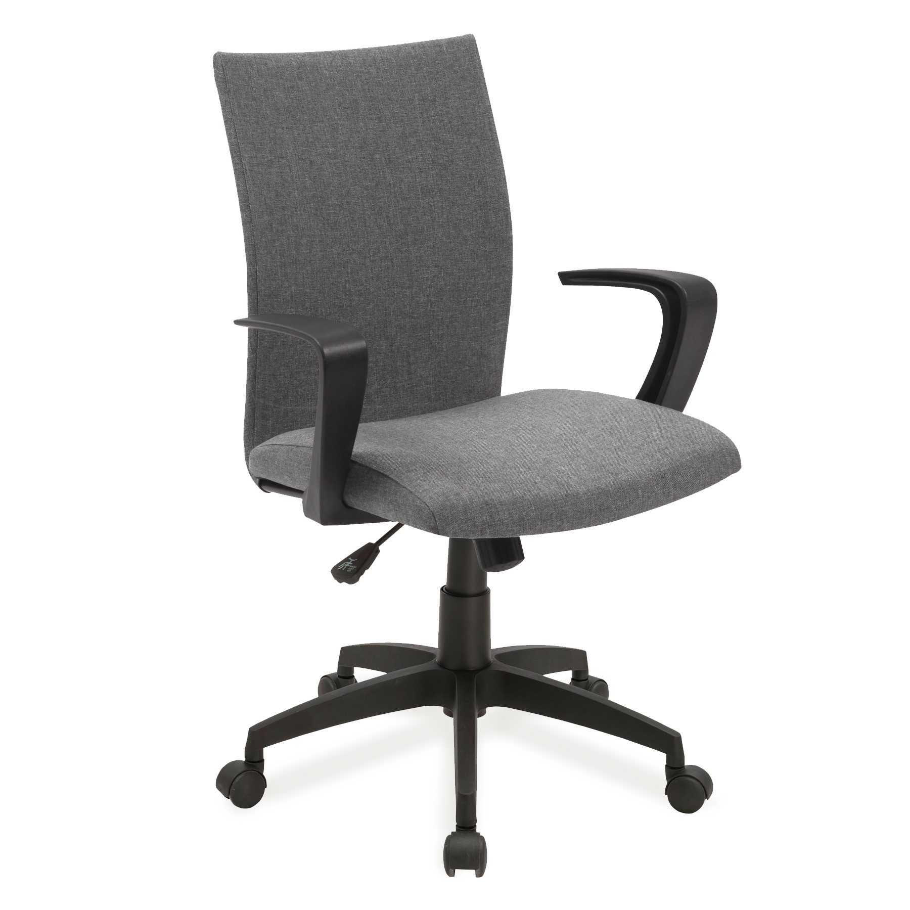 Leick Grey Linen Apostrophe Office Chair with Black Caster Base