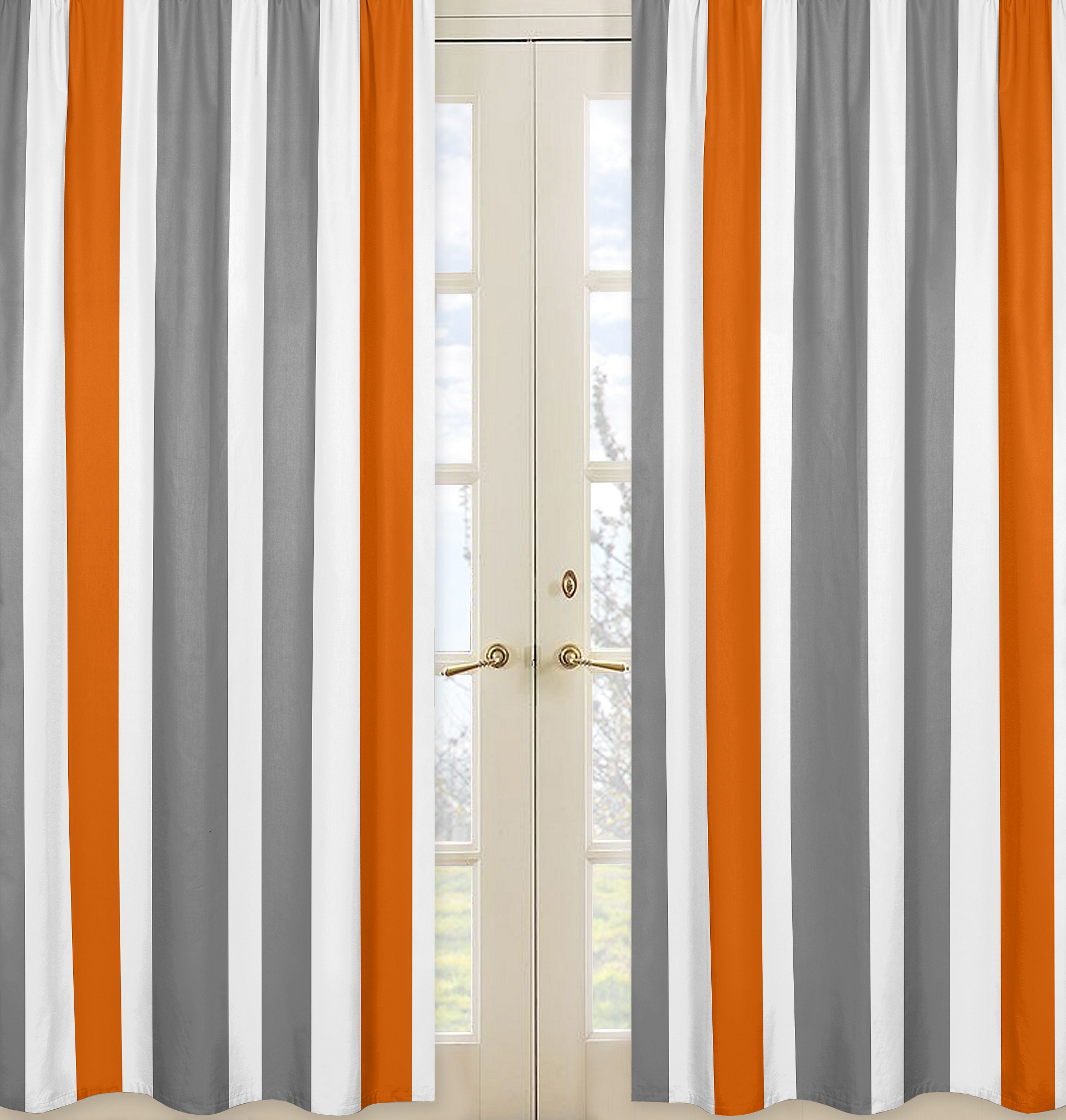 Sweet Jojo Designs Gray And Orange Stripe Collection Window Panels By Sweet Jojo Designs Home Home Decor Window Treatments Hardware Drapes Curtains Drapes Panels