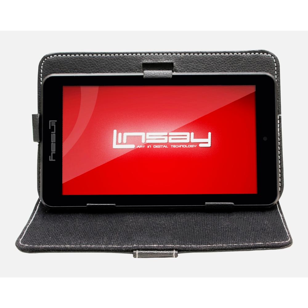 LINSAY ® 7" New Quad-Core 2GB RAM 16GB Android 9.0 Pie Tablet with Black Standing Case