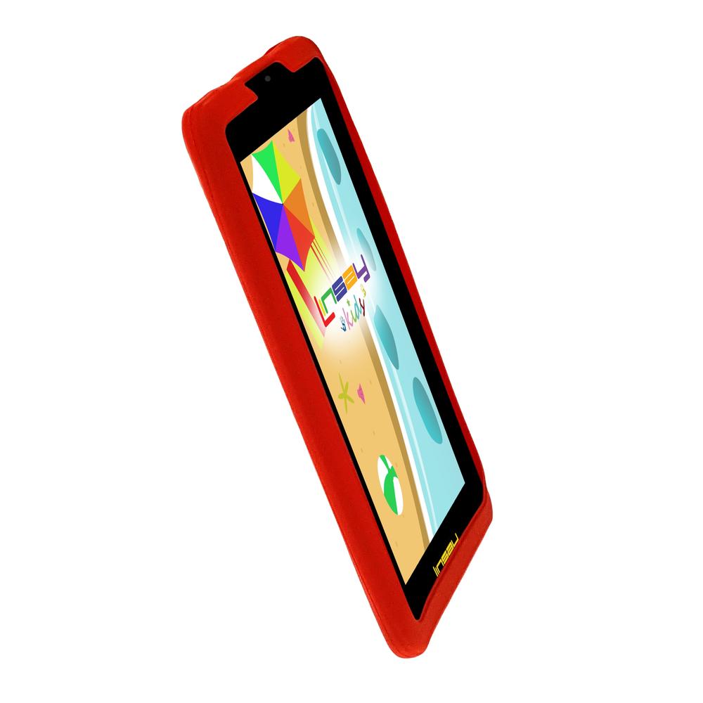 LINSAY &#174; 7" New Quad-Core 2GB RAM 16GB Android 9.0 Pie Tablet with Red Kids Defender Case