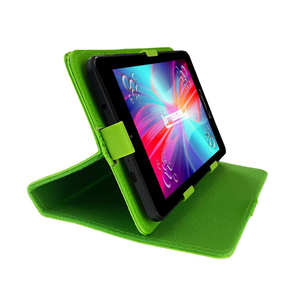 LINSAY &#174; 7" New Quad-Core 2GB RAM 16GB Android 9.0 Pie Tablet with Green Standing Case
