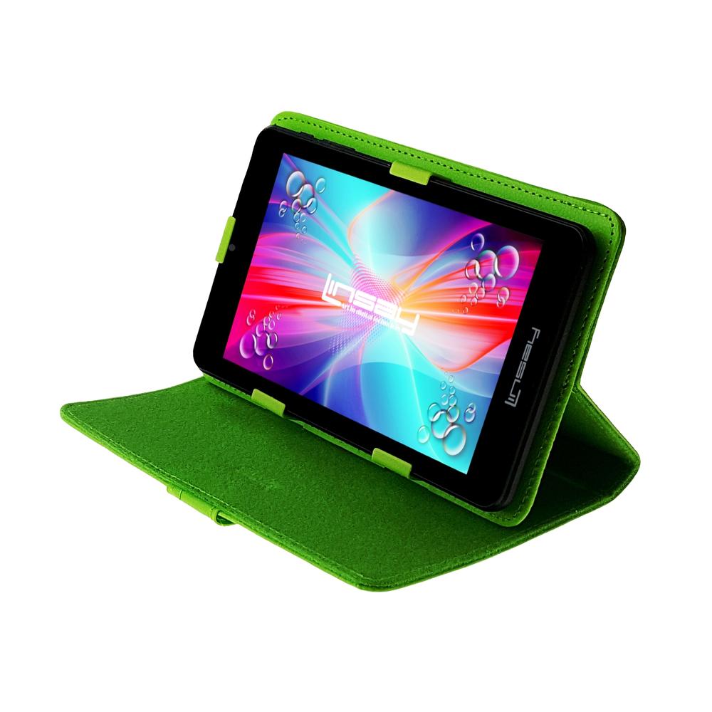 LINSAY &#174; 7" New Quad-Core 2GB RAM 16GB Android 9.0 Pie Tablet with Green Standing Case